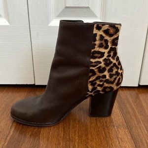 Michael Kors cheetah print leather bootie